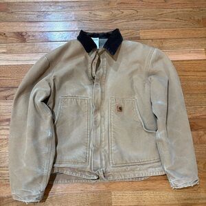 Carhartt Men's Brown Field Jacket with Dark Collar